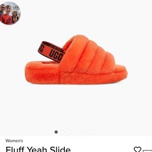 UGG Orange Fluffy Slides New